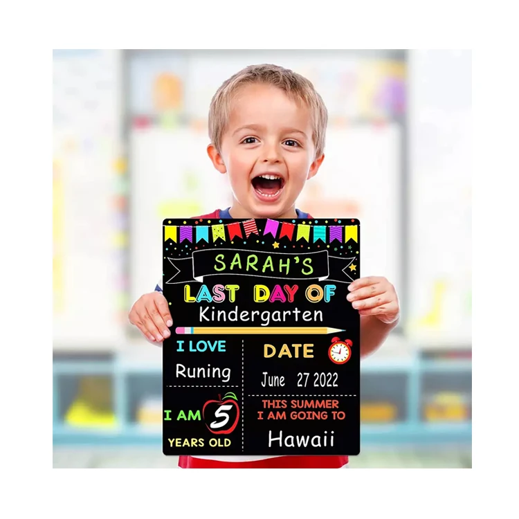 Double Sided MDF Board Back To School Reusable Magnetic Kids Board