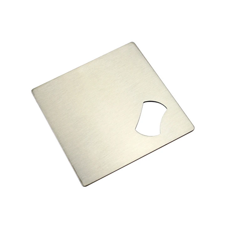 WELLFLYER BEOP-146 S4 Cross-border Creative Stainless steel coaster opener Square beer coaster opener