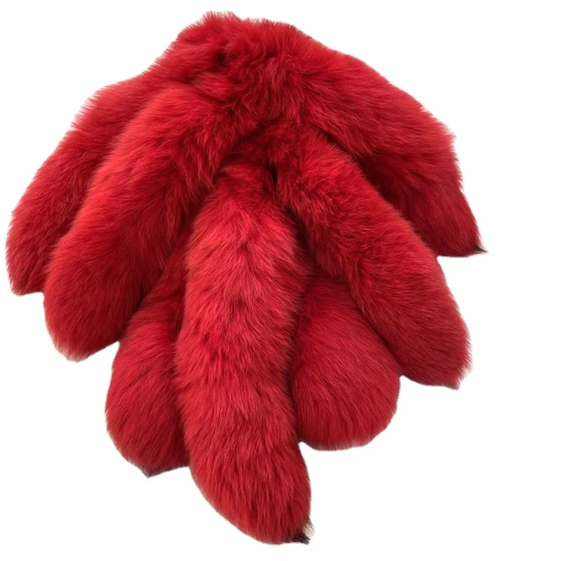 Лидер продаж Пушистый Лисий хвост 35-45 см животного меховой для украшения аксессуары