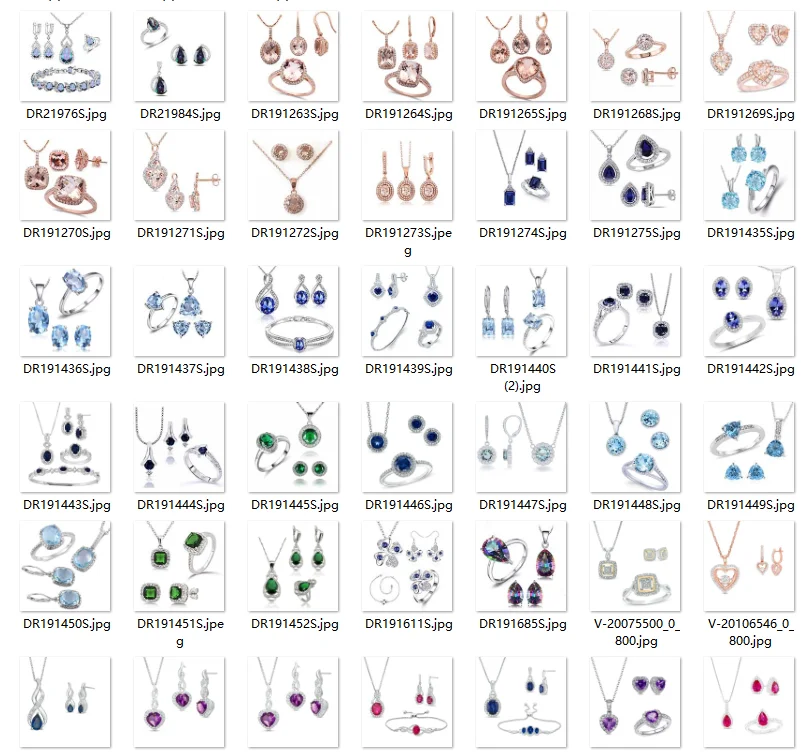 925 Sterling Silver Gemstone and White Sapphire Halo Heart Pendant Necklace Stud Earrings and Ring Set