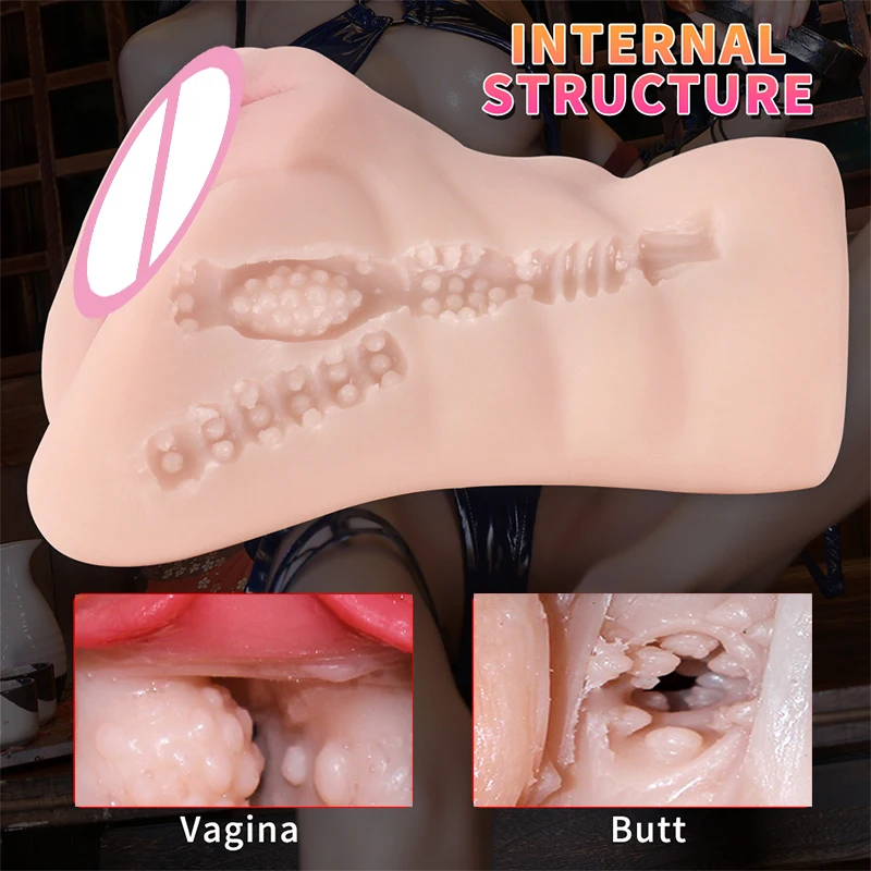 Best Selling 2 Holes Realistic Textured Vagina and Tight Anus Pocket Pussy Male Masturbator