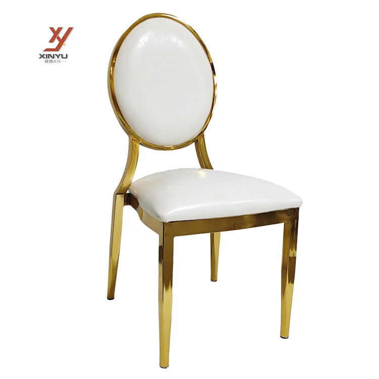 Outdoor Hotel Furniture Special Modern Golden Event Stainless Steel Wedding Guest Dining Chairs For Decor And Weddings