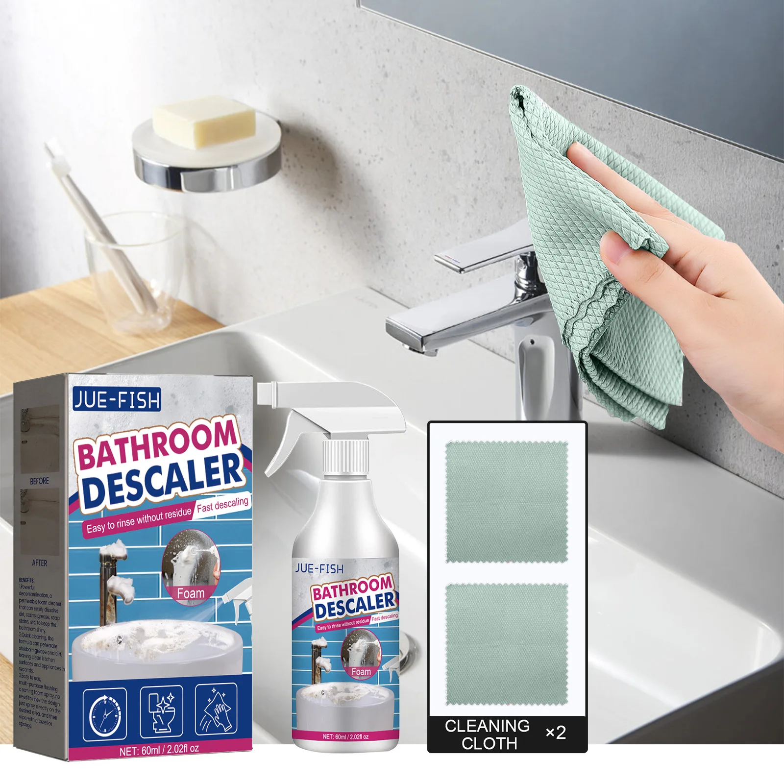 OEM Bathroom Cleaner Spray Stubborn Stain Cleaner Descale Wash Basin Limescale Clean Rust Removal Toilet Descaling Agent