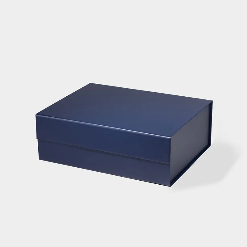 Luxury A4 deep navy blue magnetic hamper gift mailer box packaging for gift packing
