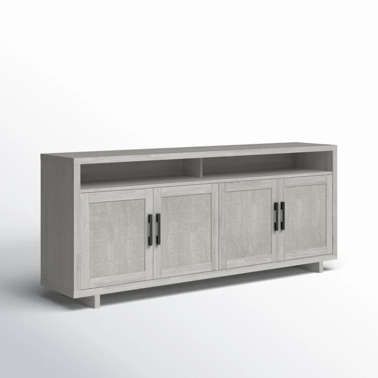 bedroom hidden curved wood tv lift stand home furniture cabinet rattan media console
