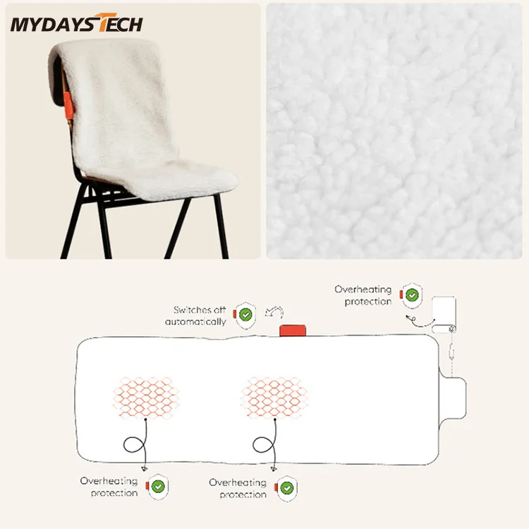 Mydays Tech Label-Controller Overheating Protection Electric Heated Pad Mat Blanket For Sofa Couch Camping Traveling