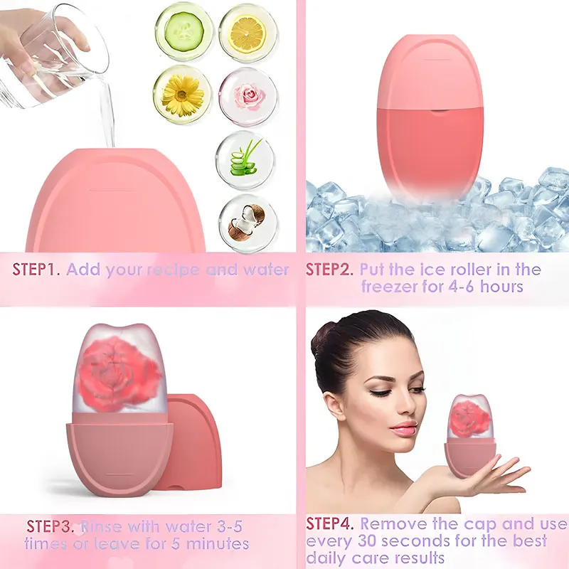 Mini silicone ice cube face ice roller massage roller tool for Face Cooling Mold