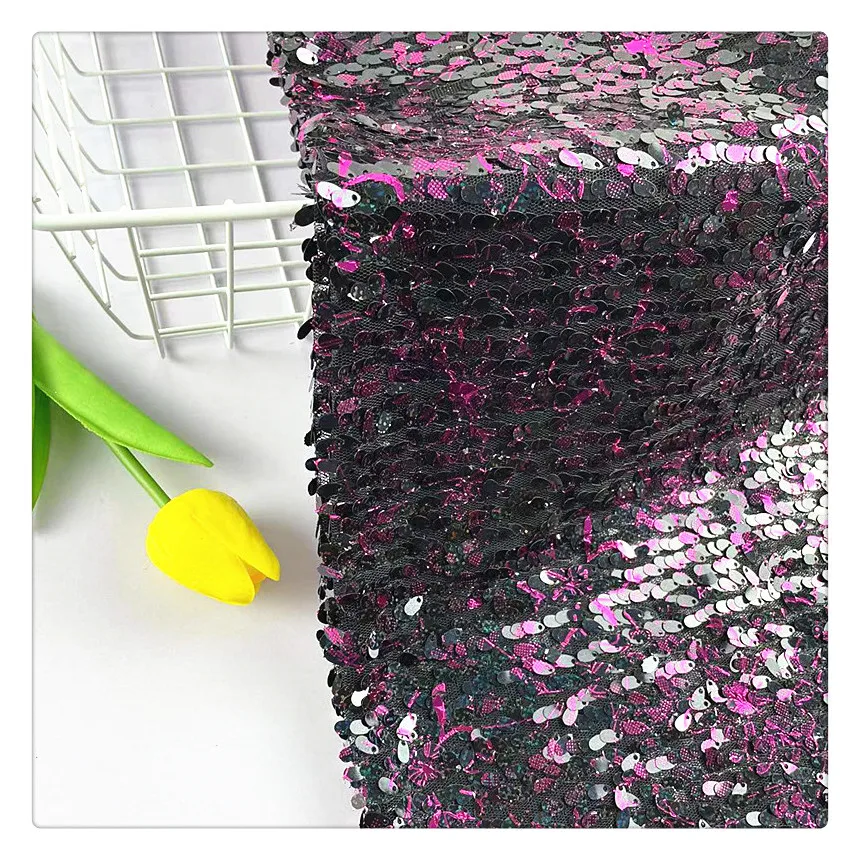Special Encrypted Sequins And Foil Printed Fabric Wedding Sequins Costume Dance wear Party Stage Fabric Hot Sale