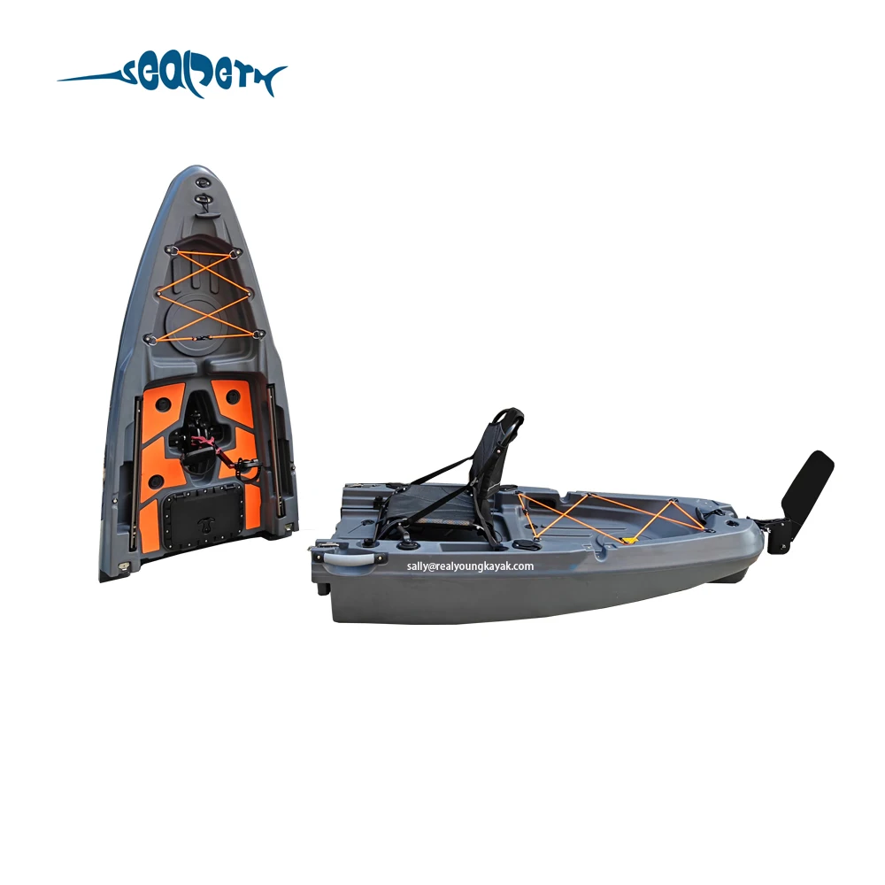Motorized Modular Kayak With Fin Pedal Splicing Fishing Canoe/Kayak Boat For Ocean Sea