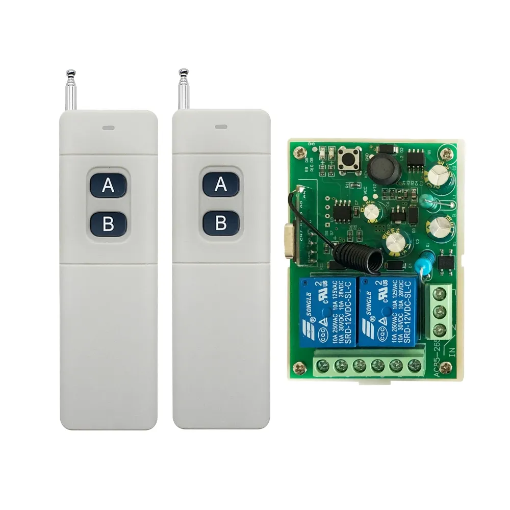 long range dc12v 2ch radio controller rf wireless remote control switch 433 mhz transmitter