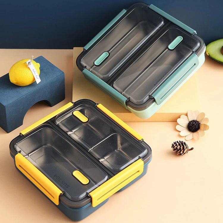 Single-layer lunch container adult portable microwave lunch boxes school student sealed New Korean bento