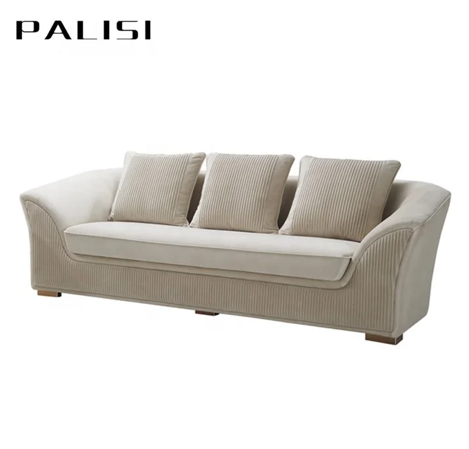 Home Furniture Luxury 3 Seat Velvet Sofa Set Curved Back Design Postmodern Sofa Couch Fabric Sectional 321 Sofa Set Living Room