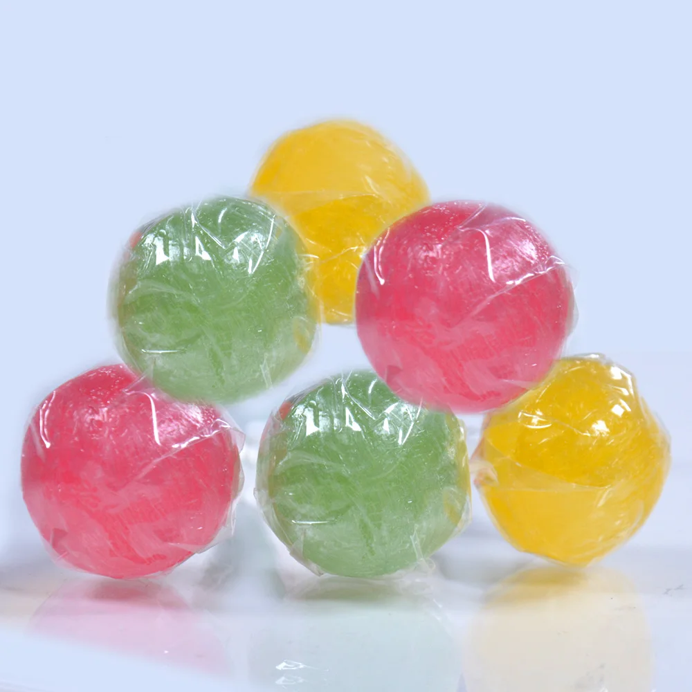 Amos Promotional Food & Candy Customized Novelty Ball Shaped Fruity Hard Lollipops Candy