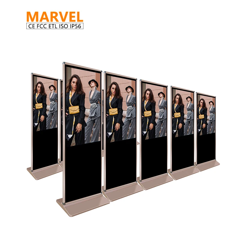 32 43 55 65 Inch Wife 4K Floor Stand Touch Screen Supplier Digital Signage Free Alone Lcd Kiosk Monitor Advertising Player