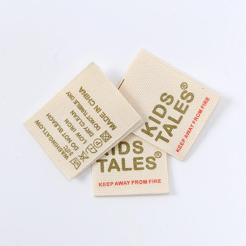 custom clothing labels kids clothes tags cotton private label washing label tags for clothes