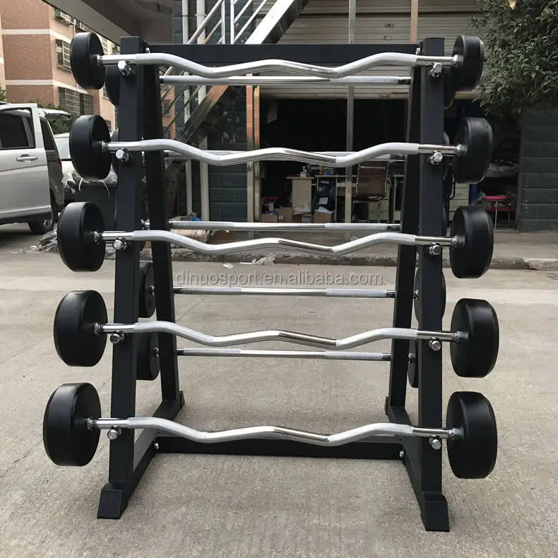 Dinuo High Quality Straight Curl Barbell Weight Rack  Storage Holder Ideal for weight-training