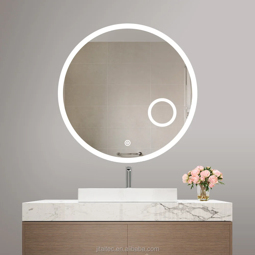 Modern Style Rectangular Backlit Mirror LED Bath Mirror Mounted Bathroom Mirror with Lights