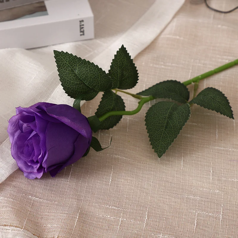 Hot selling artificial flowers weddings wholesale real touch roses for wedding decoration purple roses artificial flowers