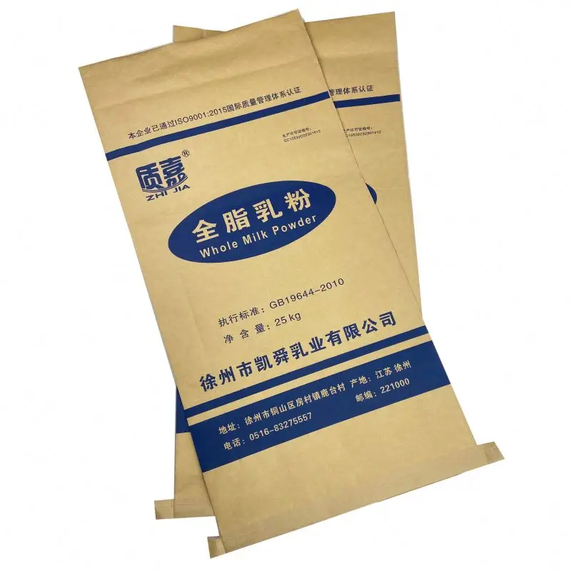 White Skimmed Milk Powder In 25 Kg Bag Flour Kraft Paper Bags For 10kg