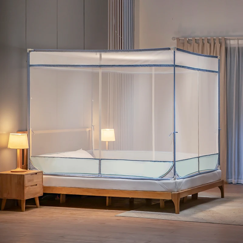 Mosquito Net Fabric Square Bed Net,Anti-Falling Bed Canopy For Outdoor Trips Camping Canopy On The Bed