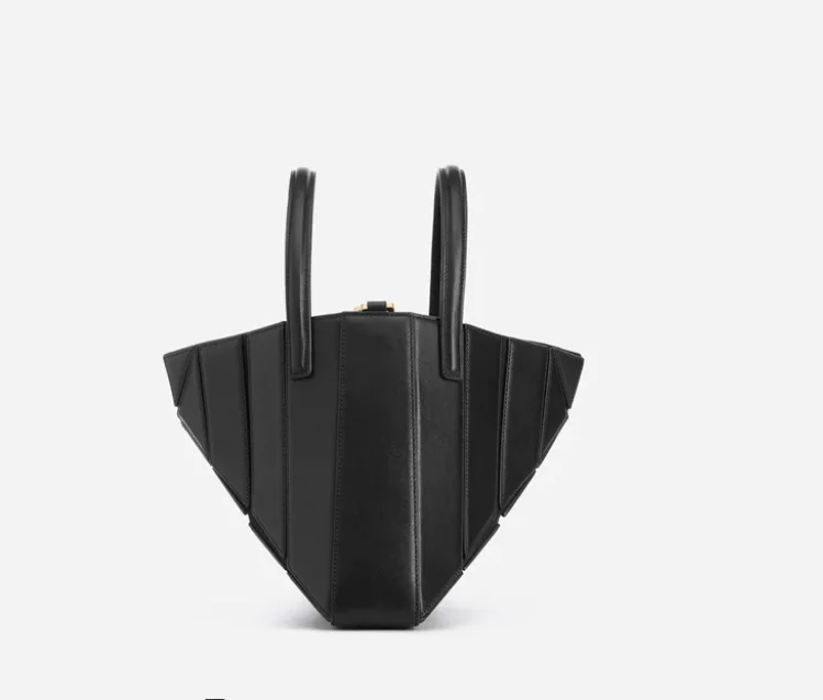 High End Fashion Modern Exclusive Woman Handmade Maze Accordion Structure Handbag With 3D Facade Vegan Leather Lady Tote Bag