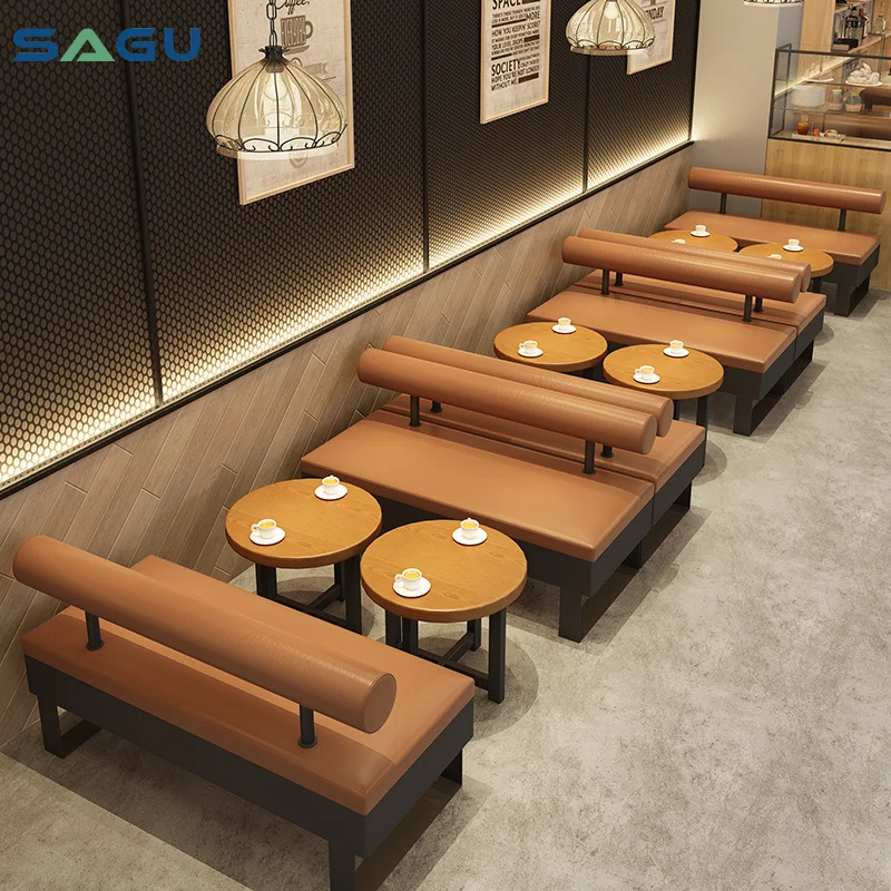 Dining Cafe Restaurant Sets Coffee Shop Furniture Booth Seating Fast Food Leather Accent Bench