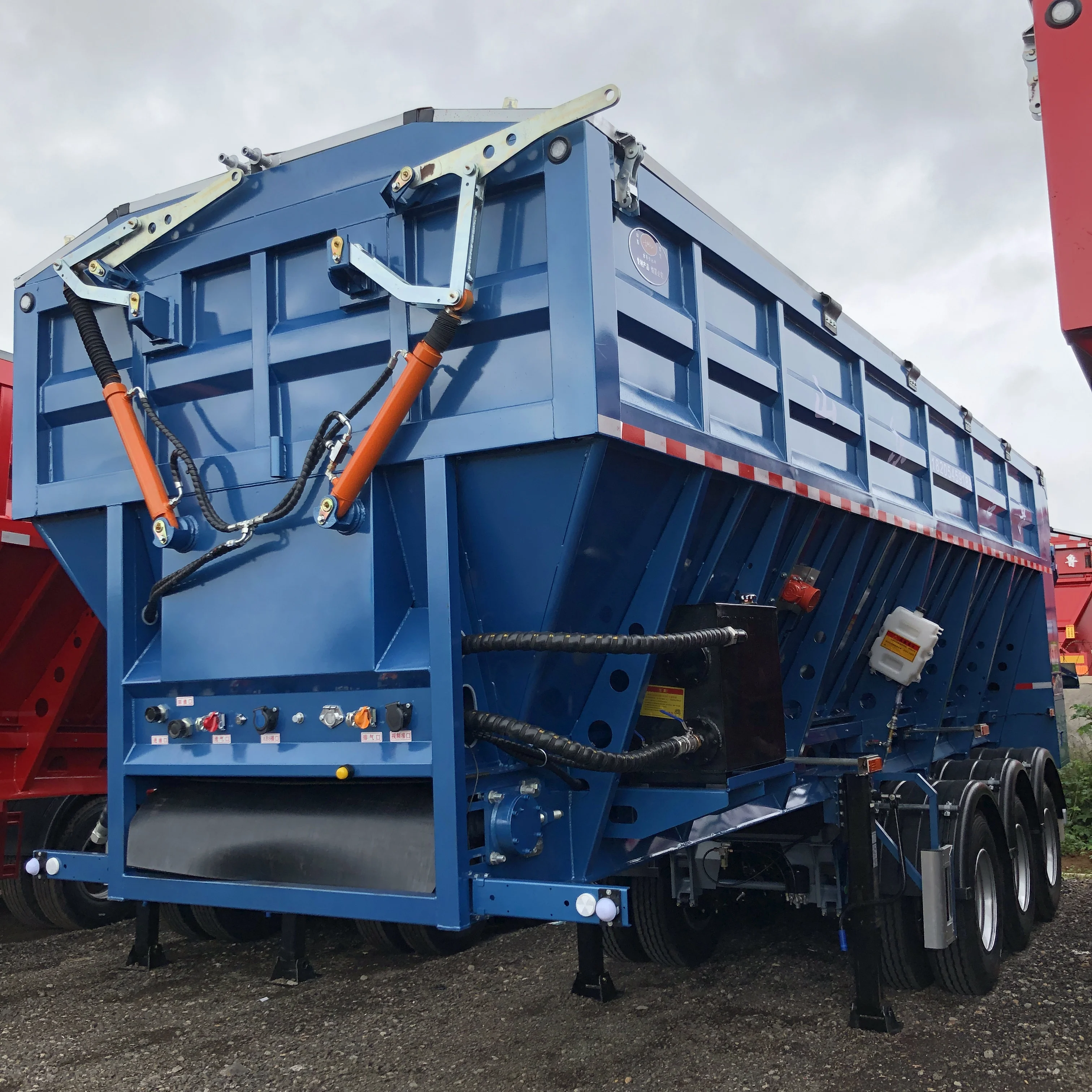 
Jilu 40t 60t 100t 3 axle 4 Axle U Shape Rear Dump Tipper tipping Truck Semi Trailer 