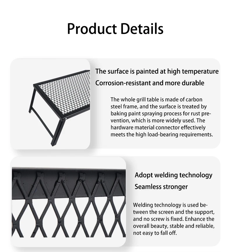 SY waterproof small grill table small portable picnic table with mesh layer mesh camping outdoor table for beach hiking