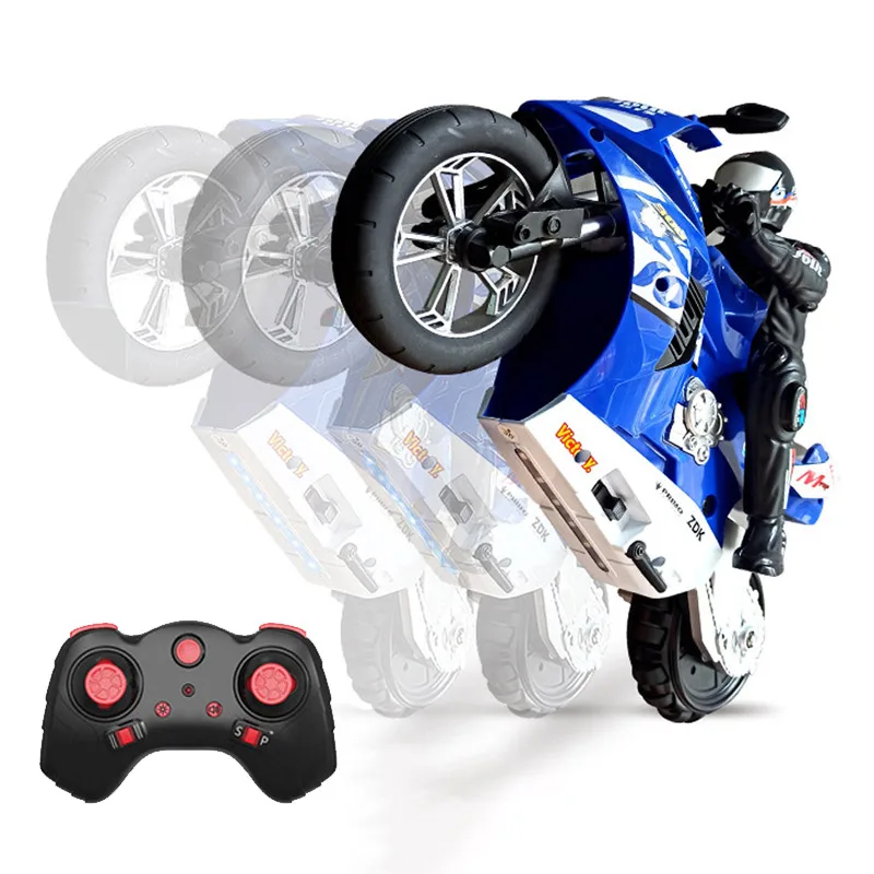 1:6 2.4G RC Motorcycle Stunt Car 360 Rotating Auto Balance Single Wheel Drive Children Remote Control Toy Motorcycle