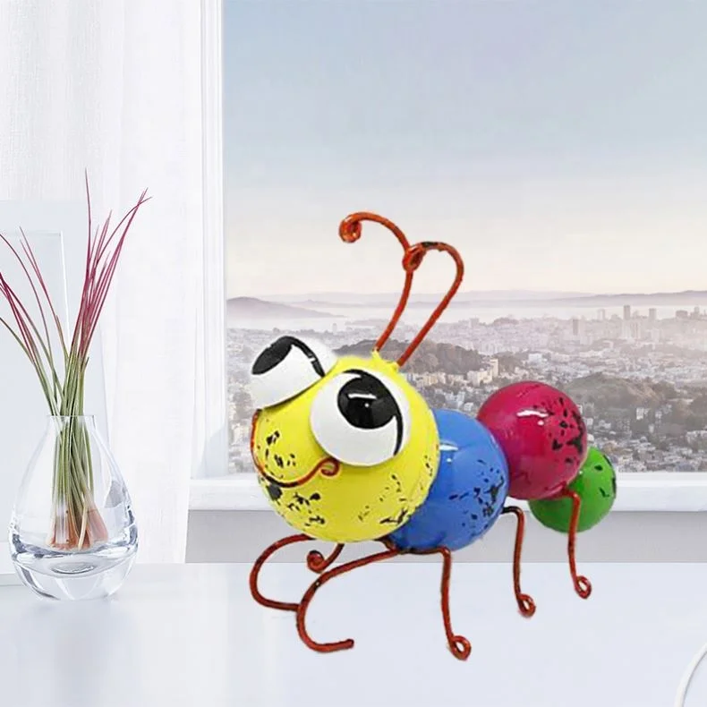 Outdoor Indoor Metal Crafts Home Garden Hook Up Cartoon Insects For Bedroom Living Room Wall Decor