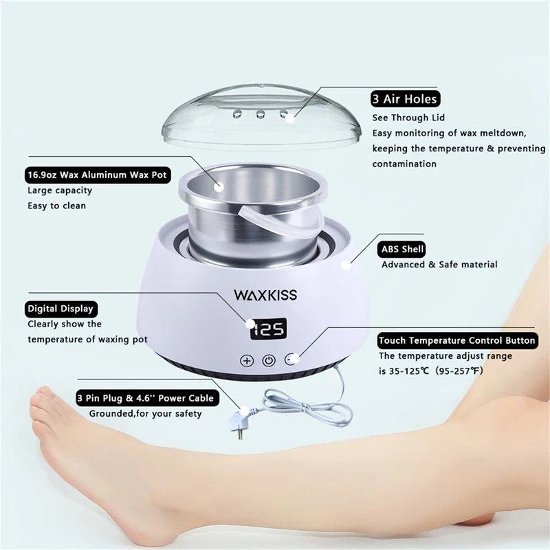 Best Selling 500cc Portable Wax Warmer Hair Removal Quick-Heating Paraffin Depilatory Wax Heater Machine For Salon