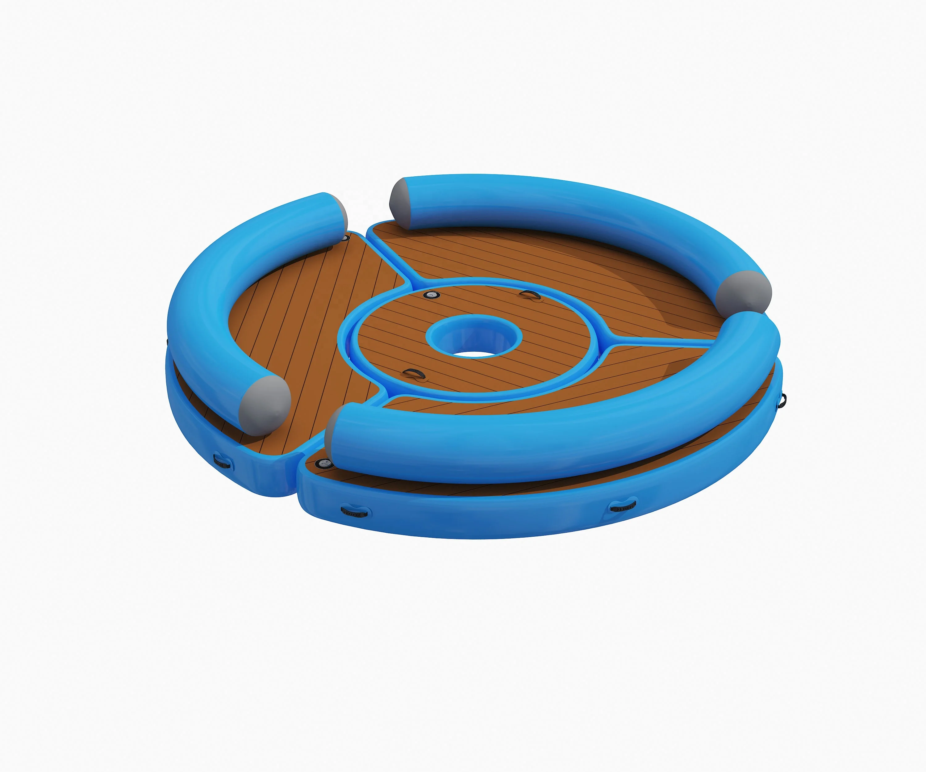 Swimming Water Inflatable Pontoon Boat Fishing Floating Platform Dock Eva Float Mats With Chair
