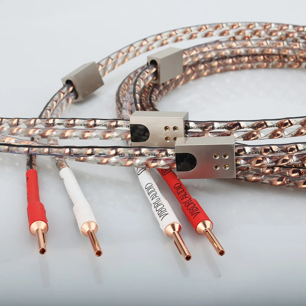 Viborg VS903 2.5m 17AWG Solid Flat Copper Hifi Audio Speaker Cable with VB401 Pure Copper Banana Plug