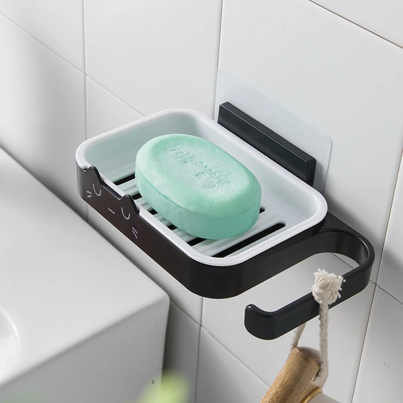 Wall Mounted Soap Dish Saver Sponge Holder with hang hook for shower  Bathroom & Kitchen soap bar