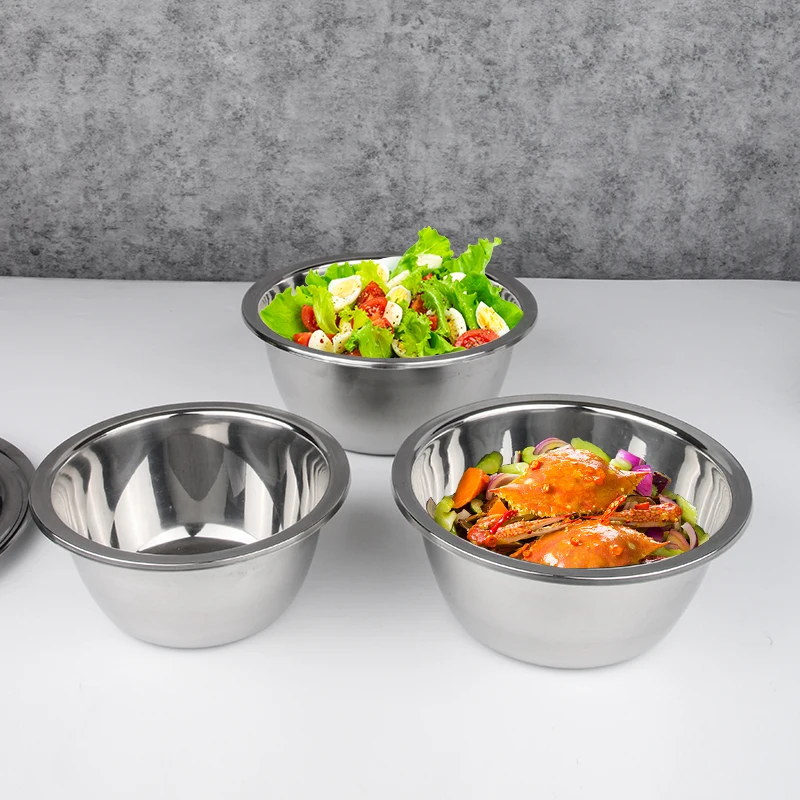 Factory Wholesale Stainless Steel Bowl With Cover  Steel Basin For Food