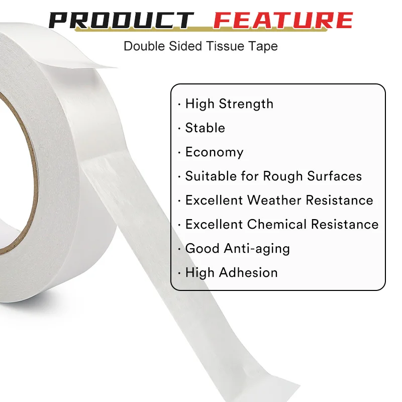 High Quality Embroidery Adhesive Double-Sided Paper Tissue Tape Coated with Silicone for Crafts and Home