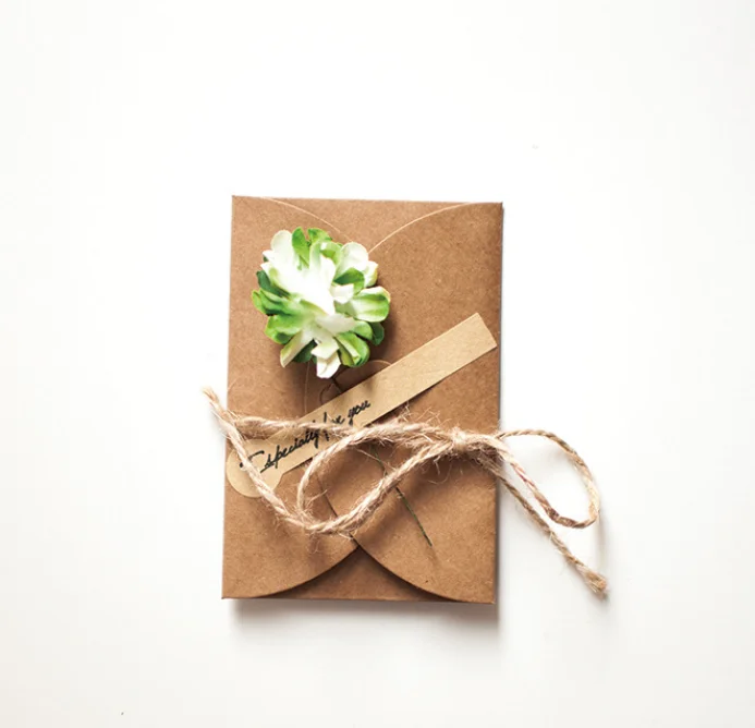 Dried flower birthday card Vintage kraft paper business blessing card Dragon Boat Festival card