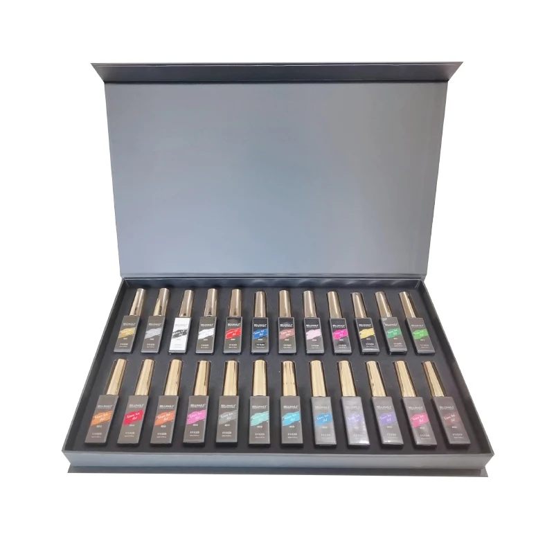 2021 new product 24 colors set uv nail gel liner nail art painting gel for nail art gel liner
