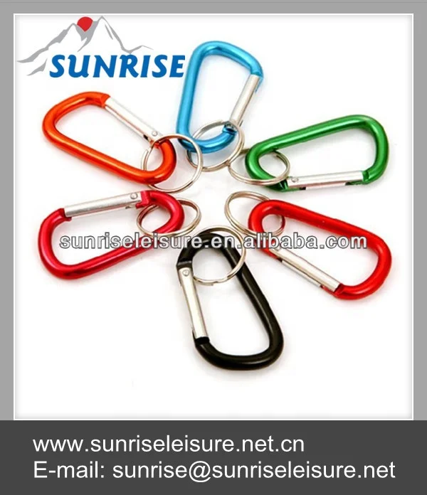 83020# Aluminum Carabiner Snap Hooks with Key Ring