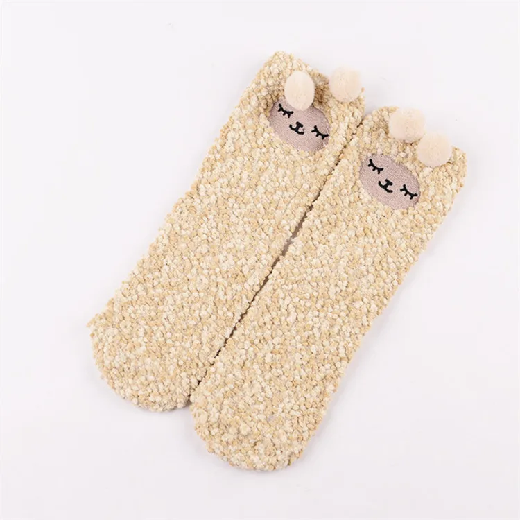 3D Cartoon  Cute Animal Tiger Cat Panda  Bluk Gift Box Packed Socks   Floor Fuzzy Fluffy Socks  Women