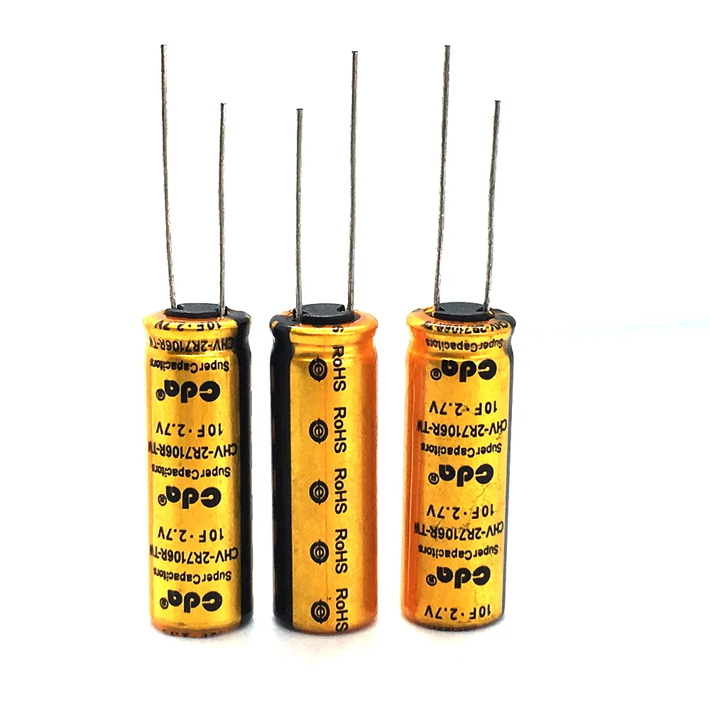 High power 2.7V10F Super Capacitor 1F 1.2F 1.5F 2F 3.3F 4F 4.7F 5F 7F 8F 2F 15F 16F CHV-2R7106R-TW  Capacitors ultracapacitors