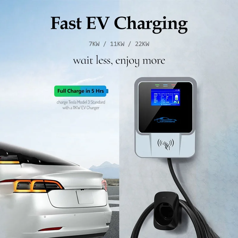 11KW EV Wall Charge 7KW GBT Vehicle Electric Charging Stations for Tesla Charger VW ID4 Crozz Pure Plus Wallbox EVSE 32 Amp 7 KW