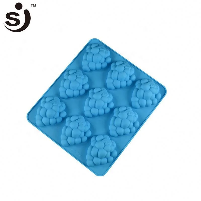 Hot Sale 9 Cavity Lovely Grape Shape Custom Silicone Mini 3D Cake Molds