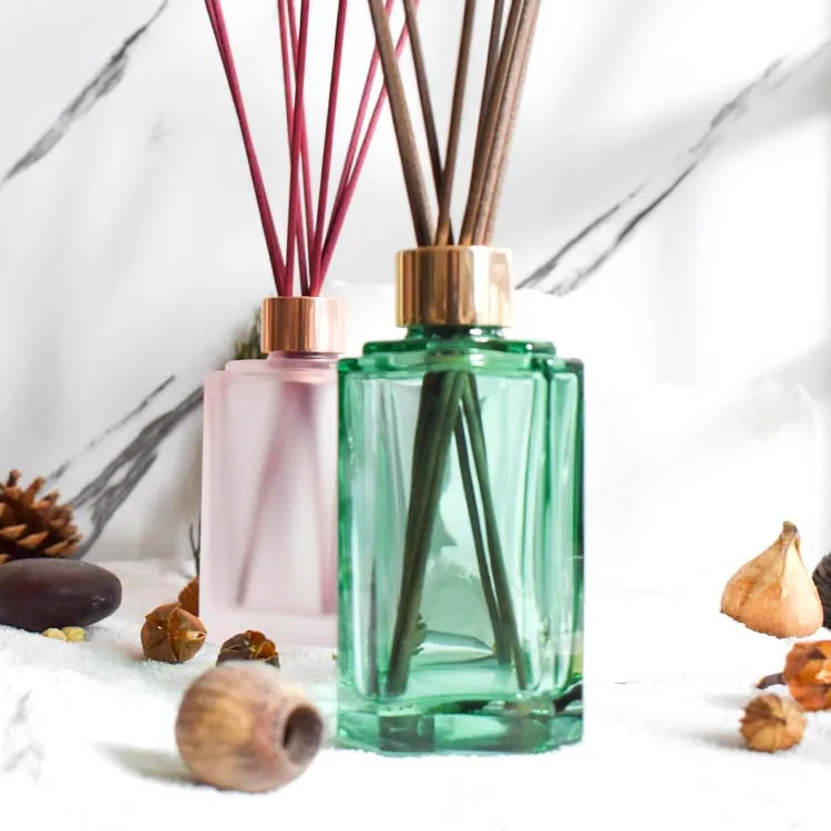 hotel collection custom color reed apothicary empty filling with box hexagon reed diffuser glass bottle