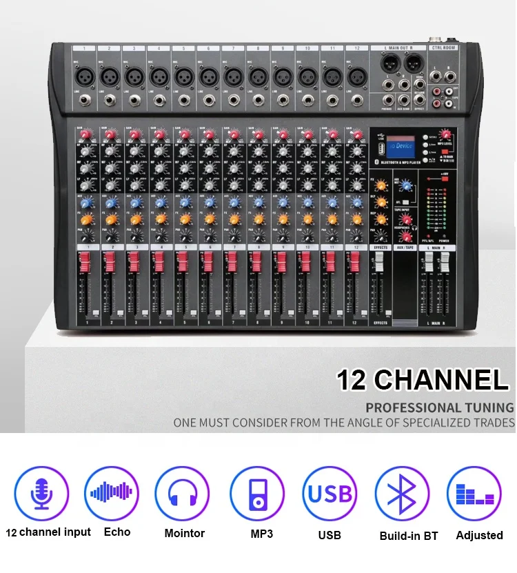 professional  power sound mixer console 12 16  24 32 channel  audio power amplifier mixer