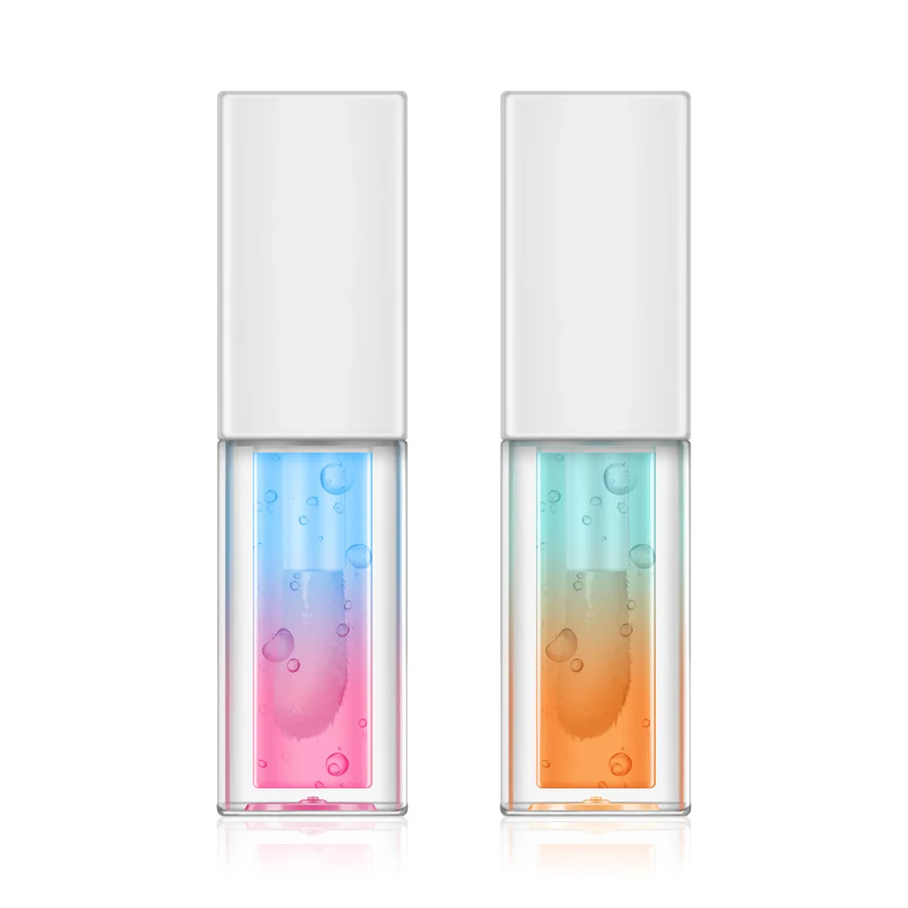 Wholesale Clear Lip Gloss Color-Changing Lip Oil Custom Label Two-Tone plant-based Fruit Vegan Glaze Tinted Lip Balm