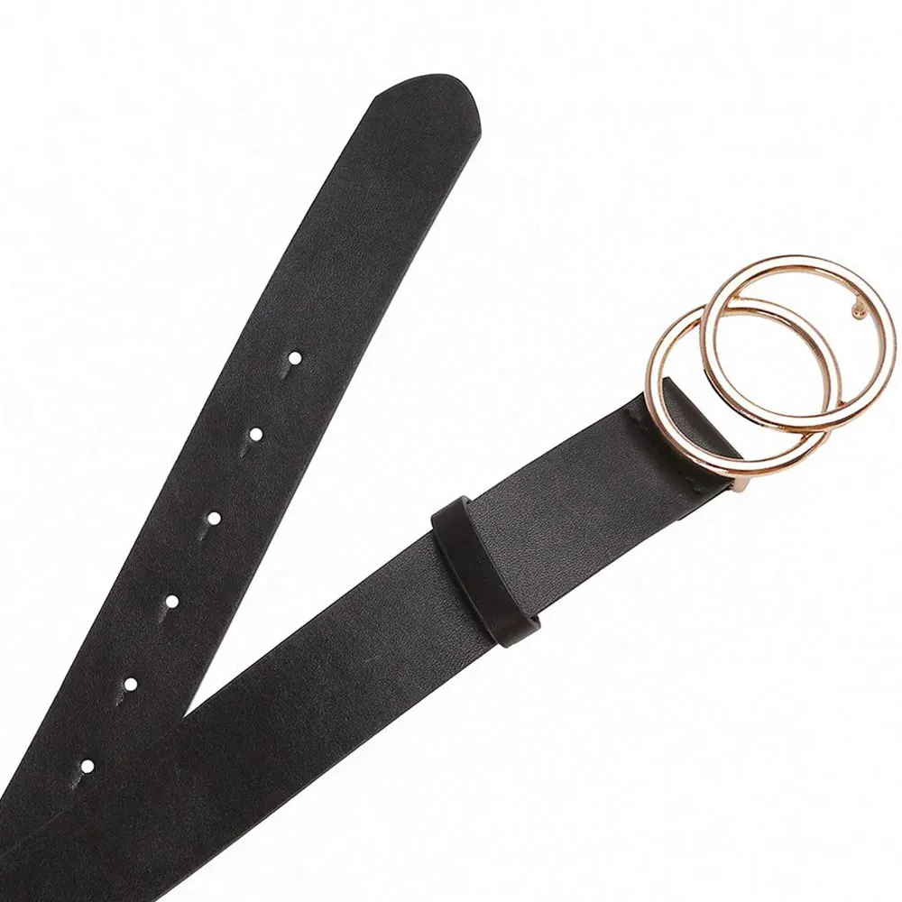 New Fashion Factory Wholesale Custom Round Buckle Heavy Duty Custom Genuine Black Leather Belt Formal Casual Use