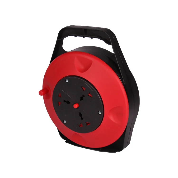 hot sale good quality 25m/50m IP20 European type heavy duty ac power extension cord cable reel