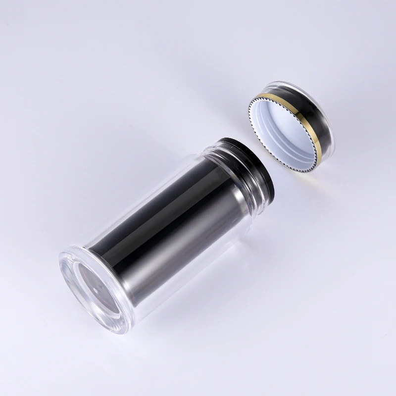 CUSTOM PS Pill Bottle with Inner Container Customer Design Printing Empty Bottles for Pills Capsule Tablet Vitamin Supplement