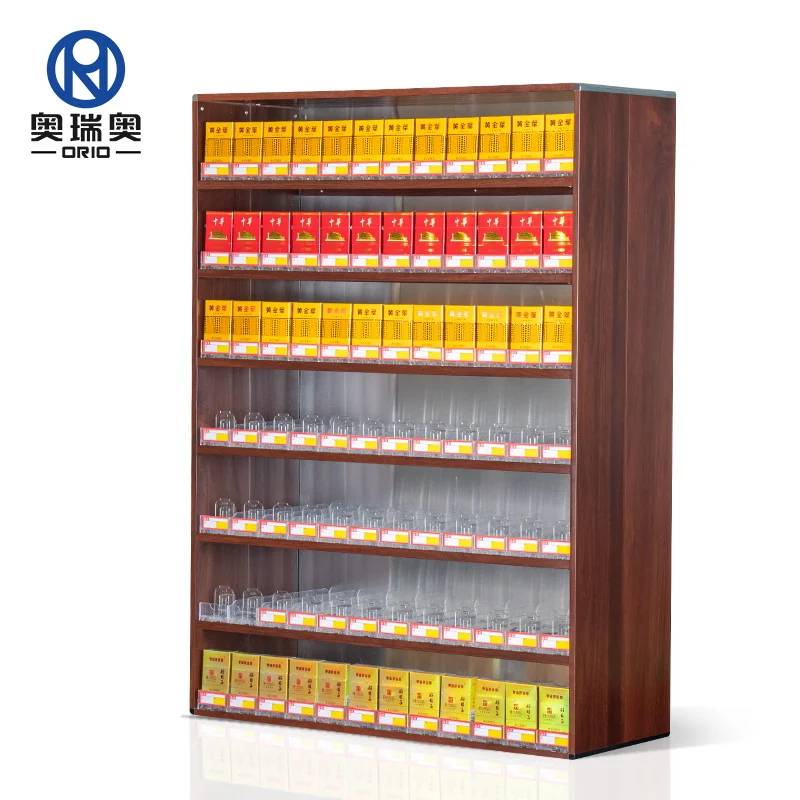 OEM Tobacco Shelf Cigarette Dispenser for Supermarket Smoking Smoke shop shelves Tobacco Pusher Tray  Metal display cabinet